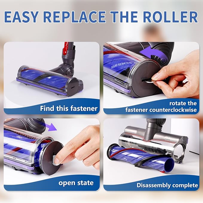 Quick-Release Vacuum Head Replacement Compatible with Dyson V9, V12 Detect Slim, V12 Detect Slim+,Digital Slim Cordless Vacuum Cleaner,Upgrade Anti-Tangle Vacuum Attachment Suitable for Hardwood Floor