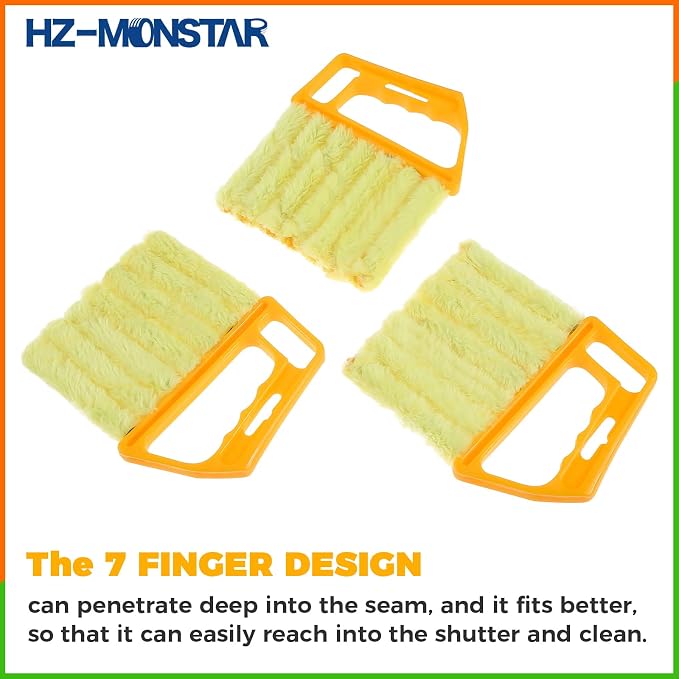 3Pcs Window Venetian Blind Cleaner Duster Tool Blinds Dust Dirt | 7 Finger Dusting Cleaner Tool for Window Air Vent Air Conditioner Fan Duster Dirt Housekeeping Tool for Wood Blinds Dust Dirt
