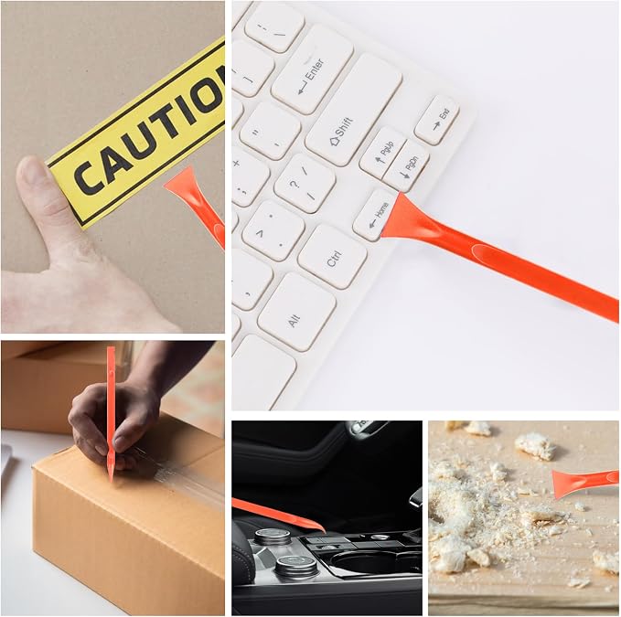 9 Pieces Plastic Scraper, No-Scratch Paint Scraper Tool Portable Car Crevice Cleaning Tool Multi-use Kitchen Scraper Small Sticker Remover for Tight Spaces, Crevices, Food, Labels, Oil Stains, Dirt