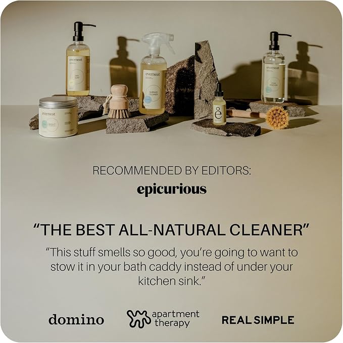 Everneat Oven Cleaning Kit: Natural Oven Cleaner and Kitchen Cleaner | Heavy Duty | Grill, Cooktop & Rack | Fume-free & Safe to Clean All Ovens (Purify) | Non-toxic | Refillable Plastic Jar & Bottle