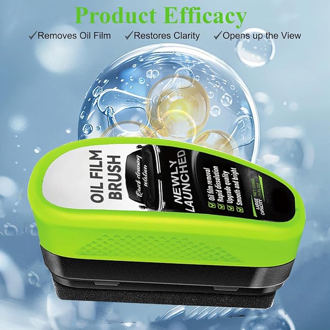 3PCS Clear Vision Windshield Cleaner, Automotive Oil Film Cleaning Brush for Car Windows, Windshield Oil Film Remover for Car,Truck,RV Windows and All Glass Surfaces