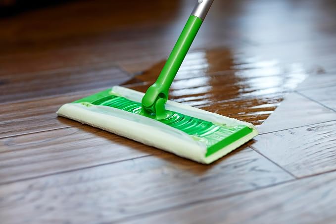 Amazon Basics Wet Mopping Cloth Refills, Multi-Surface Floor Cleaning, Fresh Scent, Low Streak, Disposable, 24 Count (Fits Swiffer Sweeper Mop Heads)