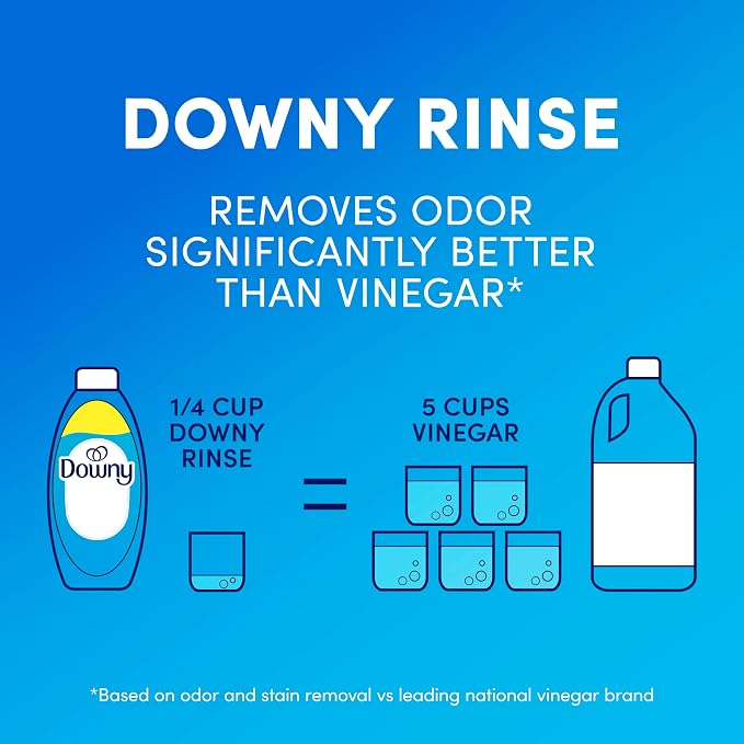 Downy RINSE & REFRESH Laundry Odor Remover and Fabric Softener for Activewear, Active Fresh Scent, 48 oz