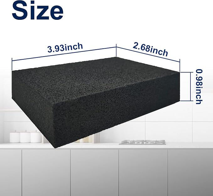 Krisler 8pc Black Carborundum Sponge Nano Emery Sponges Caspian Stone Pot Clean Brush Rust Eraser Grit Scouring Pads Pot Cleaning Pads with Carborundum Washing Kitchen Cleaner Tool(thickness-1inch)