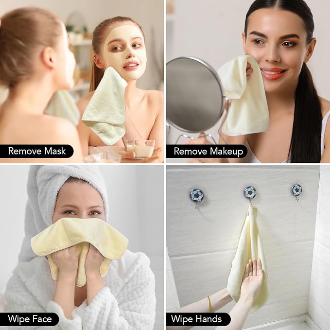 SINLAND Microfiber Facial Cloths Fast Drying Washcloth 12inch x 12inch Absorbent Face Wash Cloth Soft Makeup Remover Cloths