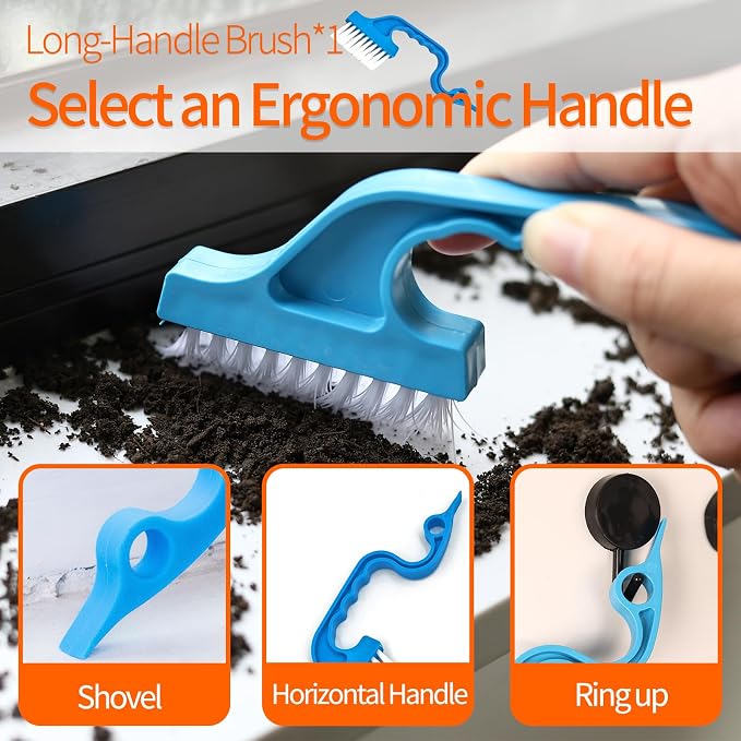 Window Sill Cleaner Tool - 14 Pcs Magic Door Window Track Cleaning Tool Kit | Sliding Door Track Cleaner Groove Crevice Cleaning Brush for Door/Sill/Corners/Sinks/Shutter/Tile/Blinds