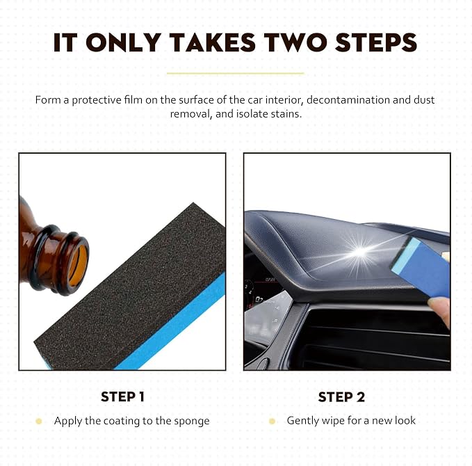 2PCS Plastic Parts Crystal Coating, Plastic Parts Crystal Coating for Car,Plastics Refurbishment Coating Car Interior Refurbishment Agent, Long Duration Plastic Parts Refresher Agent