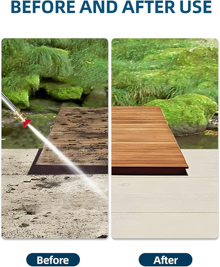 Jet Nozzle Wand with 3 Tips & Quick Connectors,for Garden & Auto | Rust-proof aluminum,Non-slip grip,3 spray patterns,Fits standard hoses,Quick connect for Car/Patio/Garden/Gutter cleaning