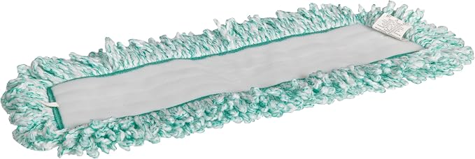Rubbermaid Commercial Products Light Commercial Microfiber Dust Pad with Fringe, 18 inch, Green, For Janitorial/Professional Cleaners for Light-Duty Cleaning/Dusting/Sweeping