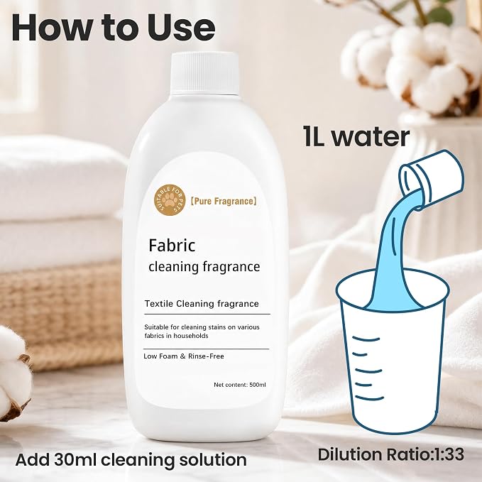 2-Pack Fabric Cleaning Solution Refill Compatible with Uwant Carpet Cleaner | Low-Foam Deep Cleaning Formula for Upholstery, Carpet, Couch, Mattress & Car Interior,(16.9 fl oz)