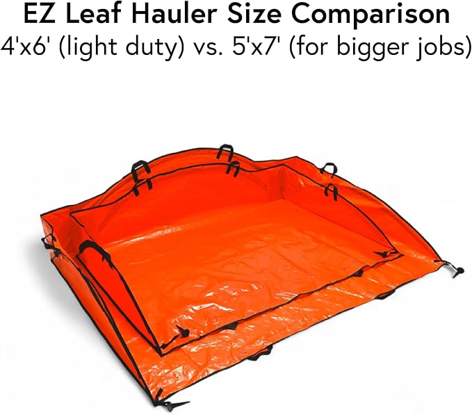 Leaf Tarp for Fast Yard Cleanup –Leaf Collection Tarp with 6 Handles & Ground Stakes – Lawn Leaf Bag for Raking, Garden Debris & Yard Waste Removal, Wind Proof, 4’ x 6’ Capacity