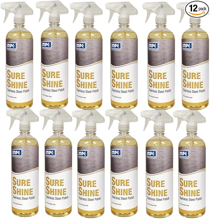 Sure Shine: Stainless Steel Cleaner & Polish, RTU, Quart - Case of 12