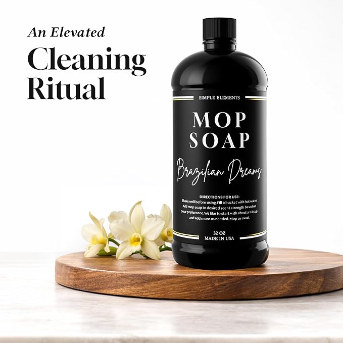Luxury Mop Soap – Highly Scented Floor Cleaner, Concentrated Formula, No Streaks, Residue or White Cast, Floor Cleaning for Tile, Sealed Hardwood, Laminate, Vinyl and Stone – Brazilian Dreams 32 oz