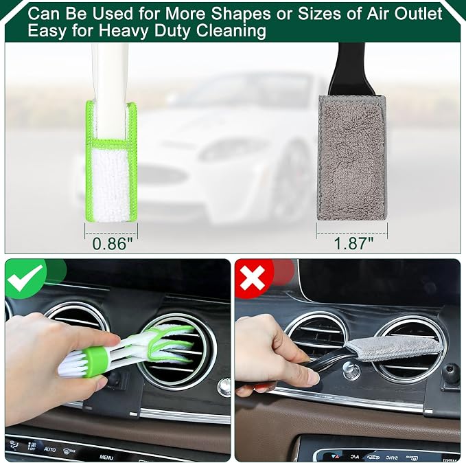 Fitosy Car Interior Duster Detail Brushes, Soft Bristles Brush | Car Accessories for Cleaning Dashboard Air Vent Crevice, Detailing Dusting Tool Kit for Auto Truck SUV RV