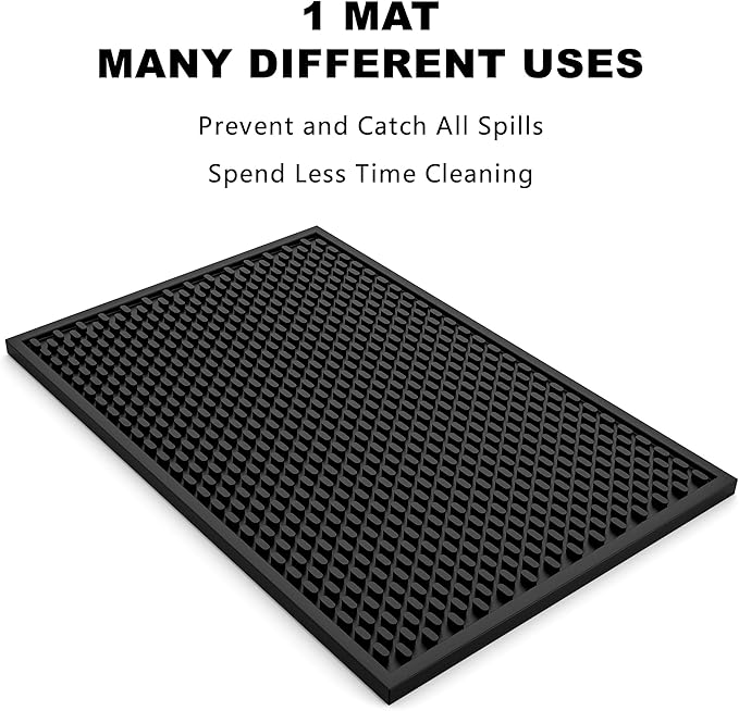 AXIESO Silicone Drip Mat - 1/2 Inch Thick, Heat-Resistant and Food Safe - Counter Top, Coffee Bar or Restaurant - Drying Mat for Glasses - 18x12 Inches