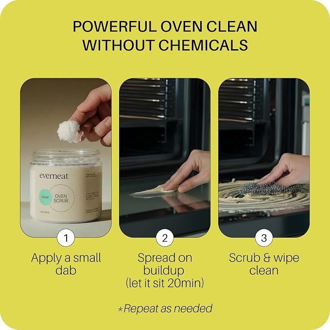 Everneat Oven Scrub – Natural Heavy-Duty Oven Cleaner (16oz) | Fume-Free Degreaser for Racks, Doors & Grates | Non-Toxic, Safe for All Oven Types (Unscented)