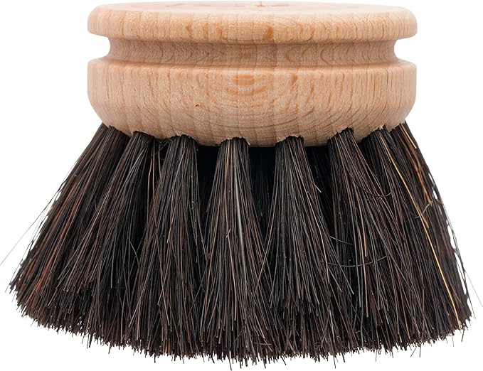 Redecker Dish Brush Replacement Heads, Horsehair, 1-1/2 Inch Round, 2 Pack – Soft Wooden Brush Refills for Delicate Dishwashing, Made in Germany