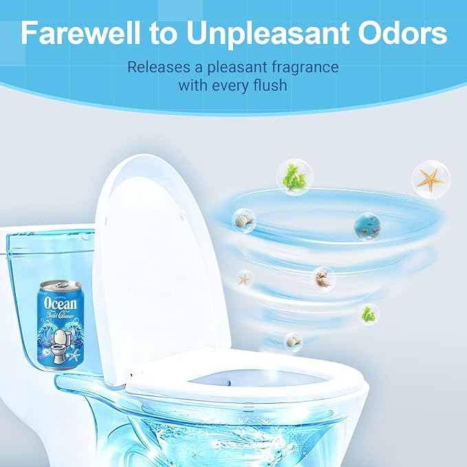 Beverage can Toilet Bowl Cleaner,,Septic ToiletBowl Tablets in Bottles,Powerfully Cleans andPrevent Stain Build Up(Ocean&Peach&Jasmine)