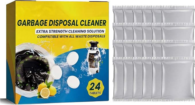 Vereclue Garbage Disposal Cleaner Deodorizer - 24 Pack, Foaming Citrus Sink Freshener - Eliminate Odors, Natural Septic Safe Food Disposer Maintenance