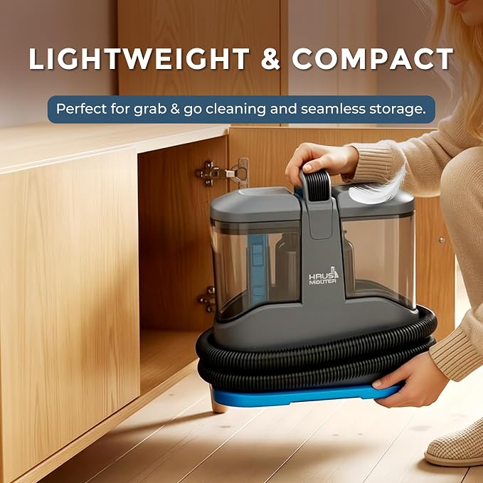 Hausmeister Hydroflex Pro Portable Carpet Cleaner and Pet Stain Remover, Upholstery Spot Cleaner Machine for Couch, Car Interior, Deep Cleaning Vacuum (Machine + 1 Solution & multi attachments)