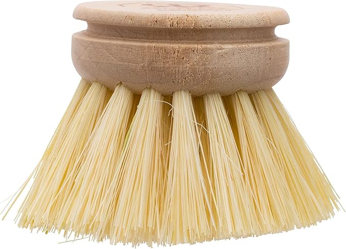 Redecker Dish Brush Replacement Heads, Tampico Fiber, 1-1/2 Inch Round, 2 Pack – Wooden Brush Refills for Everyday Dishwashing, Made in Germany