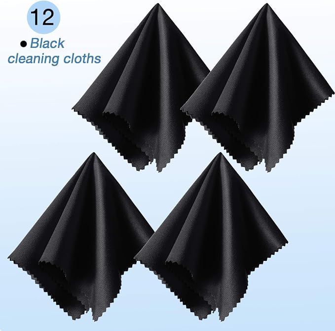 Frienda 12 Pack Large Microfiber Glass Cleaning Cloths 12 x 12 Inch Oversized Eyeglass Sunglasses Cleaning Cloths for Electronics Glasses Screens and Lenses(