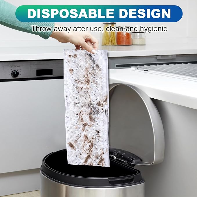 Disposable Mop Replacement Pad, Microfiber Cleaneing Pads for All 16-18'' Hook Loop System Flat Mop, Heavy-Duty Sweeping Cleaner Pads for Multi-Surface Hardwood