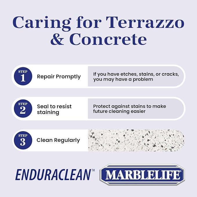 Marblelife EnduraCLEAN Concrete & Terrazzo Countertop Spray Cleaner, Effective Terrazzo Cleaner, Concrete & Terrazzo Cleaning Solution, Concrete Countertop Cleaner, Stone Floor Cleaner, 128 oz Refill