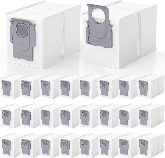 26 Pack QRevo Dust Bags Replacement for Roborock QV 35A, Qrevo S5V, Saros 10/10R, Z70, Curv/Curvx, Q Revo S/Pro/Plus/MaxV/Edge/ S5X/ S5A, S8 MaxV/Max Ultra Robot Vacuum Cleaner