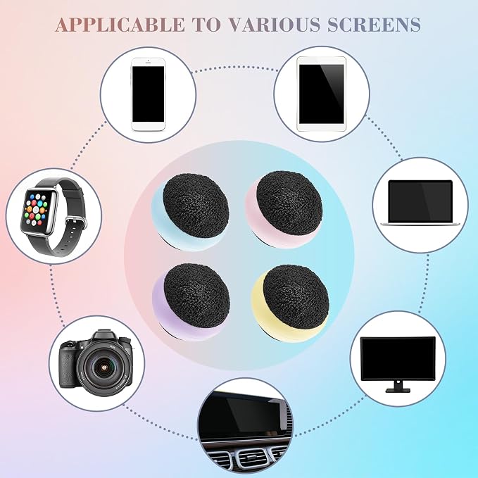 Suclain 4 Pack Touch Screen Cleaner Balls Phone Cleaning Ball Microfiber Touch Car Screen Glass Cleaner for Easter Computer Laptop Phone Monitor