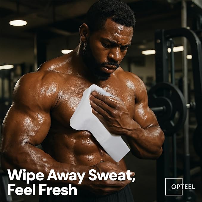 OPTEEL Super Thick Bath Shower Wipes, Softly Scented, Pre Moistened 80ct | Disposable, Extra-Large, Soft Cloths for Adult Bathing No-Rinse, Hypoallergenic, Aloe & Vitamin E, for Men, Women & Elderly