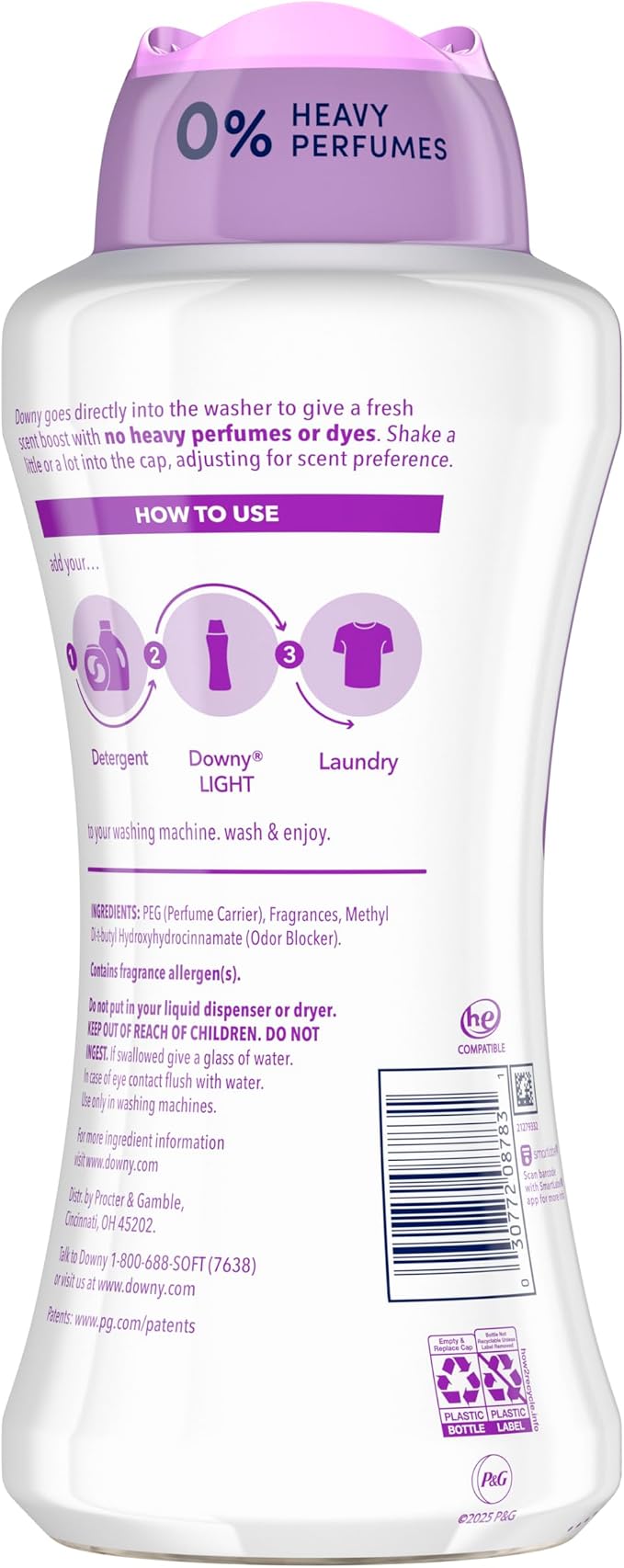Downy Light Laundry Scent Booster Beads, White Lavender Scent, 24.0 OZ, In-wash fabric beads designed to be gentle with a light boost of scent, No Heavy Perfumes