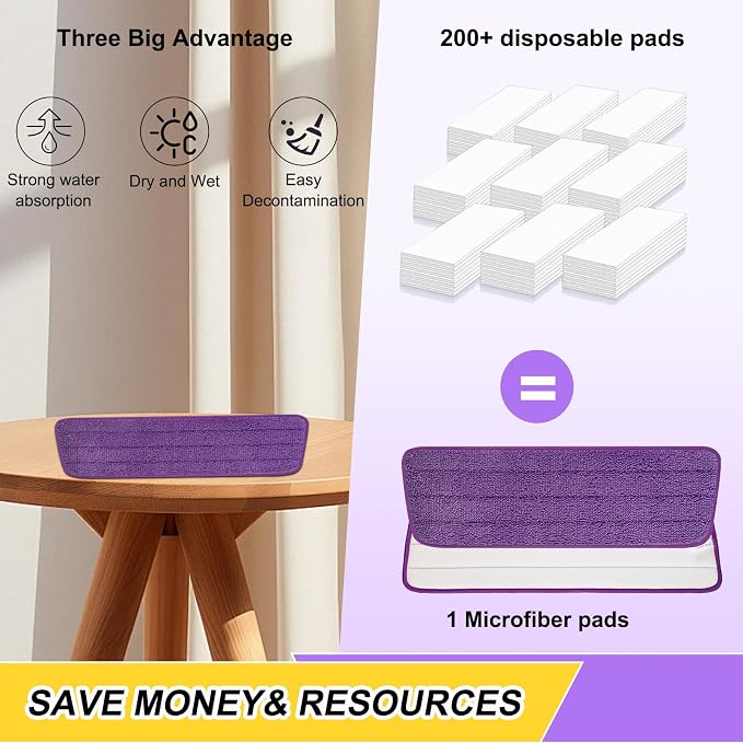 16.5 Inch Reusable Mop Pads Microfiber Spray Mop Replacement Heads for Wet/Dry Mops Compatible with Bona Floor Care System (6 Pack)