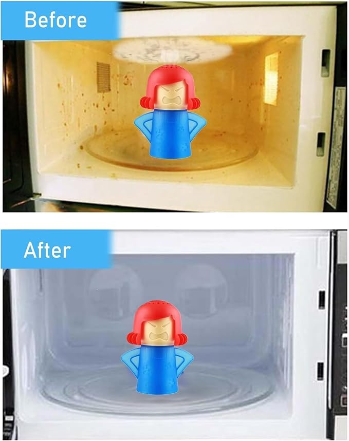 Microwave Oven Steam Cleaner 2 PCS Angry Mama Microwave Cleaner Add Vinegar and Water Steamer Cleaning Equipment for Kitchen Home or Office Easily Cleans the Crud in Minutes(Yellow)