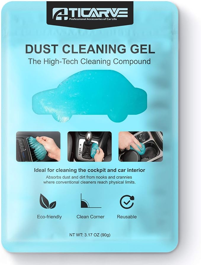 TICARVE Car Cleaning Gel for Car Keyboard Electronics Home Office 100g Bag | Car Interior Cleaning Putty Universal, Keyboard Dust Slime, Auto Detailing Tools, Dust Cleaning Mud Goo, Car Dust Cleaner Gel