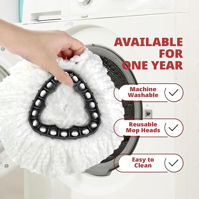 6 Pack Mop Replace Head | Spin Mop Replacement Head Easywring 1-Tank System, Easy Cleaning, Microfiber, Machine Washable