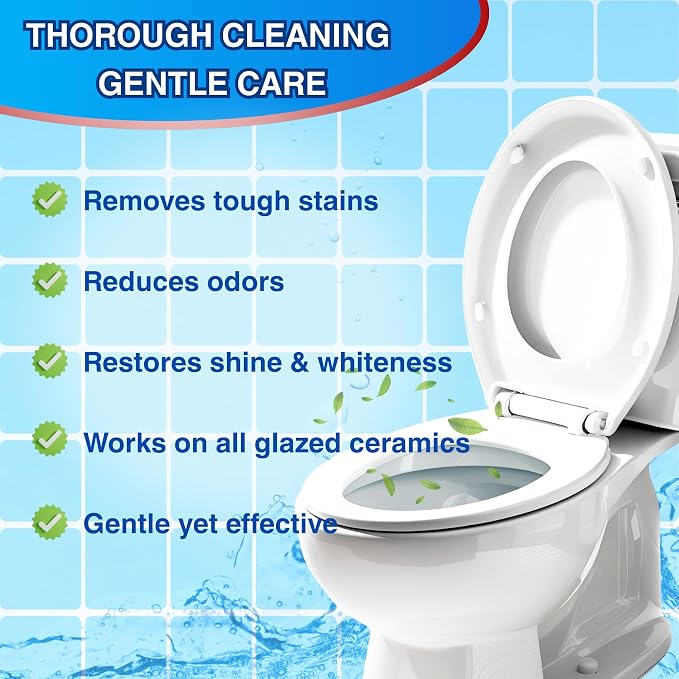 Toilet Bowl Cleaner Tablets with Bleach, 24 Pcs | Toilet Bowl Cleaner Tablets with Bleach, Helps Remove Stains & Odors, Bathroom Cleaning Supplies