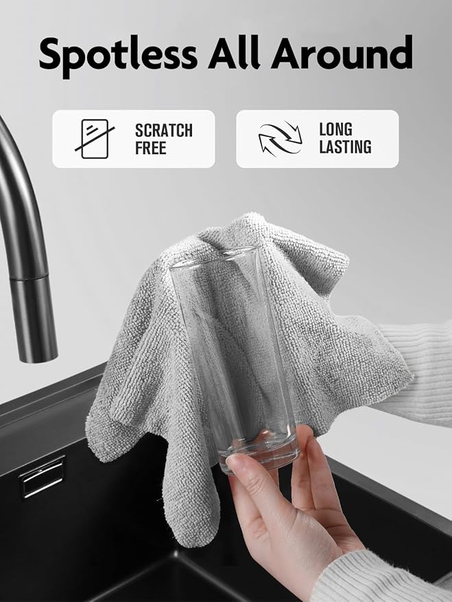 Fantasticlean Microfiber Cleaning Cloth Roll- 90 Sheets, 12" x 12" (Grey) | Super Absorbent, Lint-free, Tear-away Microfiber Towel Roll, for All-Purpose Cleaning, Reusable Alternative to Paper Towels