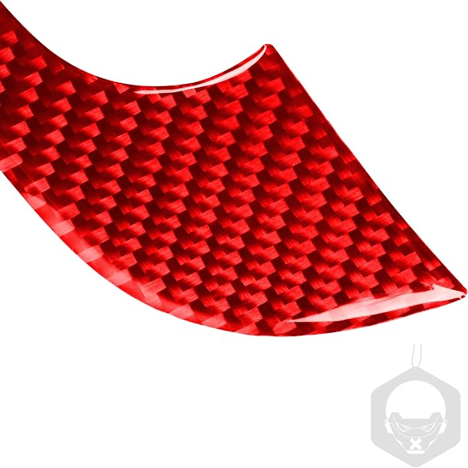 Glove Box Handle Decals Fit for Dodge Charger/Chrysler 300 2011-2023 | Real Carbon Fiber | Accessories | Trim Passenger Side Storage Box Glove Box Panel | Thick Overlay | Self-adhesive | Red