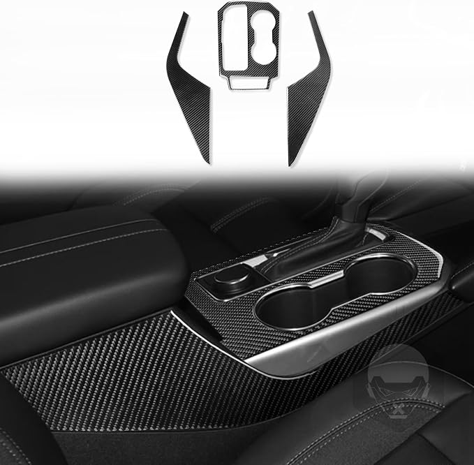 Center Console Gear Shift Stickers Fit for Chevrolet Blazer 2019-2025 | for L/LT/RS/Premier | Real Carbon Fiber | Center Console Set Gear Shift | Thick Overlay | Self-adhesive