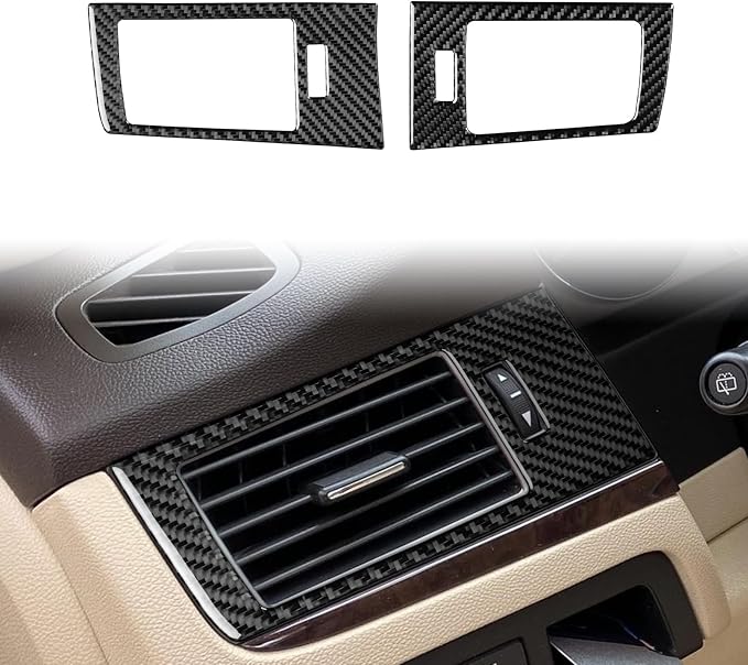 Fit for Cadillac Escalade ESV 2007-2014 / EXT Hybrid 2009-2013 | Real Carbon Fiber | Central Console Vent Dashboard Side Air Vent Trim | Stickers | Anti-scratch