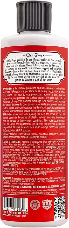 Chemical Guys, VRP Vinyl, Rubber & Plastic Dressing, Dry to Touch, 3-Pack | Satin shine on tires, trim, dashboards and weatherstripping, non-greasy and dry to the touch, indoors or out