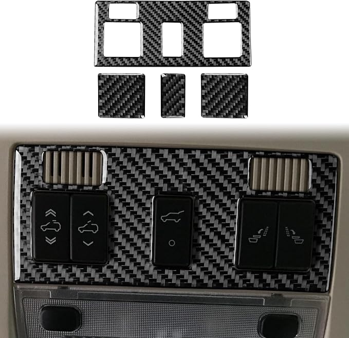 Fit for Cadillac Escalade ESV 2007-2014 / EXT Hybrid 2009-2013 | Real Carbon Fiber | Accessories | Trim Over Console Reading Light Button Frame | Stickers | Thick Overlay
