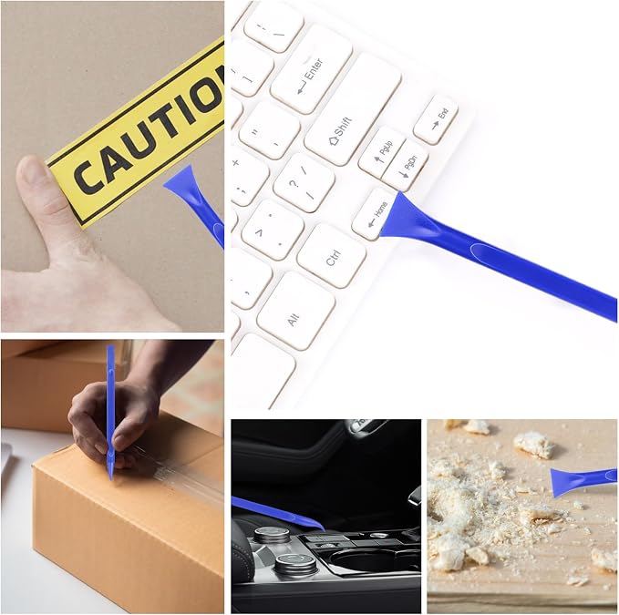 Car Crevice Cleaning Tool, 9 Pieces No-Scratch Plastic Scraper Tool for Tight Spaces, Multi-Use Small Paint Scraper Tool Sticker Remover for Kitchen, Crevices, Food, Paint, Labels, Oil Stains, Dirt