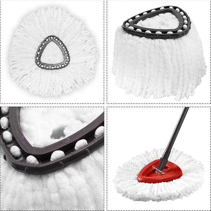 7 Pack Mop Heads Replacement for O-Ceda Easy Wrin Spin Mop, Microfiber Spin Mop Refills, Easy Cleaning Mop Head Replacement (7pcs 1-Tank Mop White)