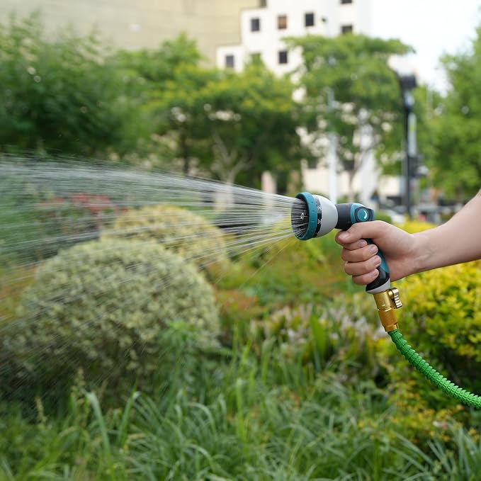 Besiter Hose Nozzle, Garden Hose Nozzle with 10 Spray Patterns, Thumb Control On Off Valve, Adjustable and Heavy Duty for Washing Car, Watering Plants, Washing Pets, and Home Use
