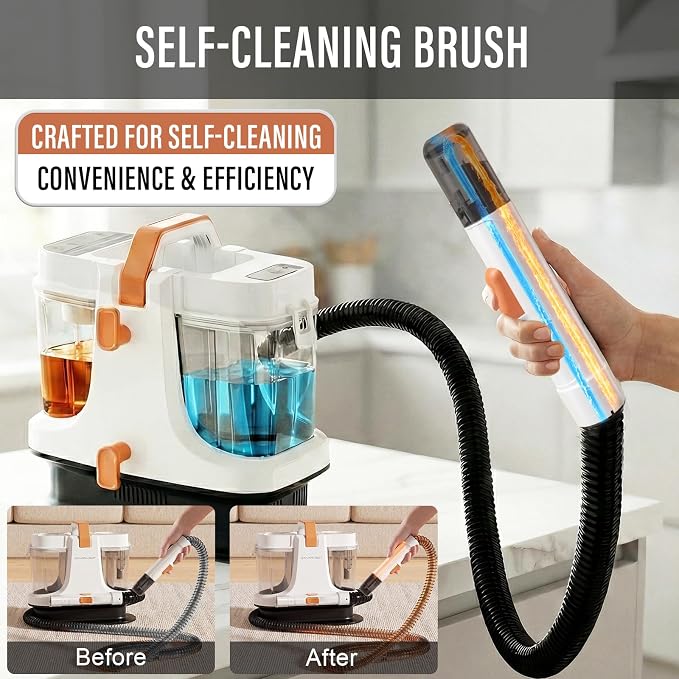 Starrybot Upholstery Cleaner Machine, 18Kpa Pet Stain Extractor | Portable spot cleaner for carpets, sofas, car interiors, and pet stains with strong 18Kpa suction power.