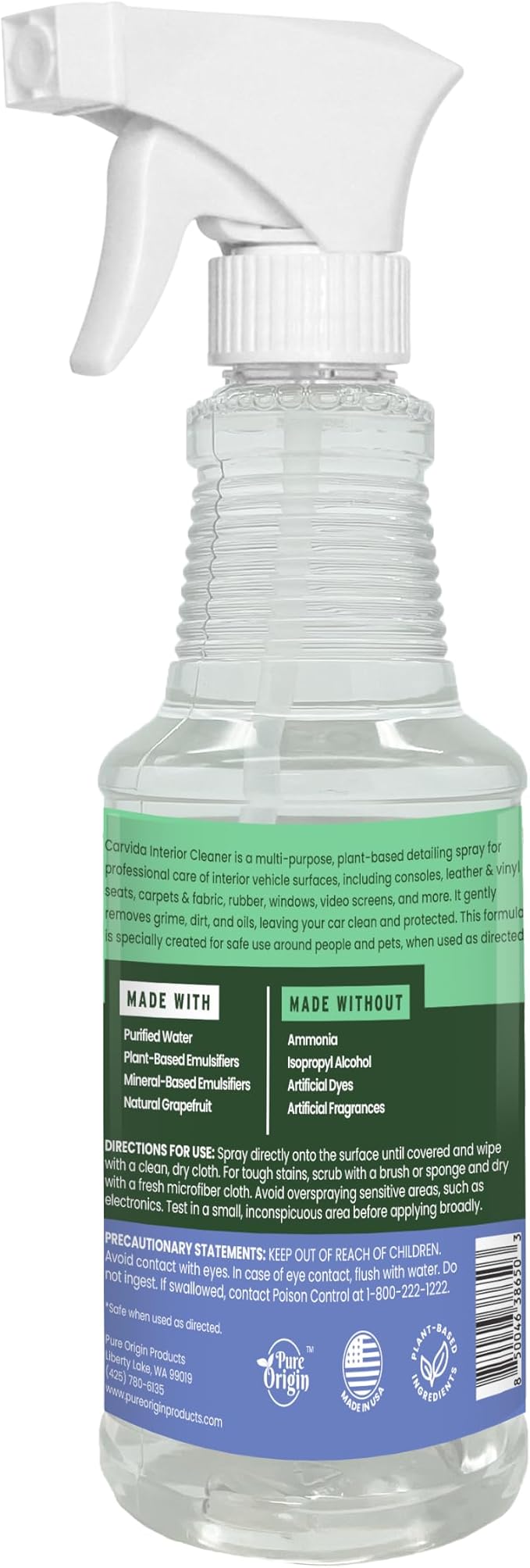Carvida Interior Cleaner, All-Purpose Car Cleaning Spray, Natural Grapefruit Scent, 16oz