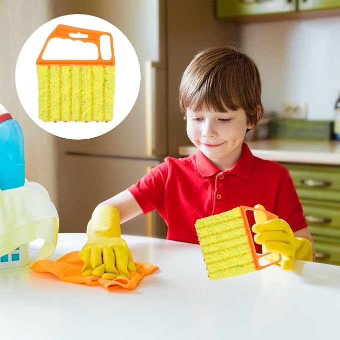 12pcs blinds cleaner tool handheld mini blind cleaner for vinyl blinds 7Finger Washable blind cleaners duster tool for Air Conditioner Window Fan Siding Dust Dirty Removable window cleaners