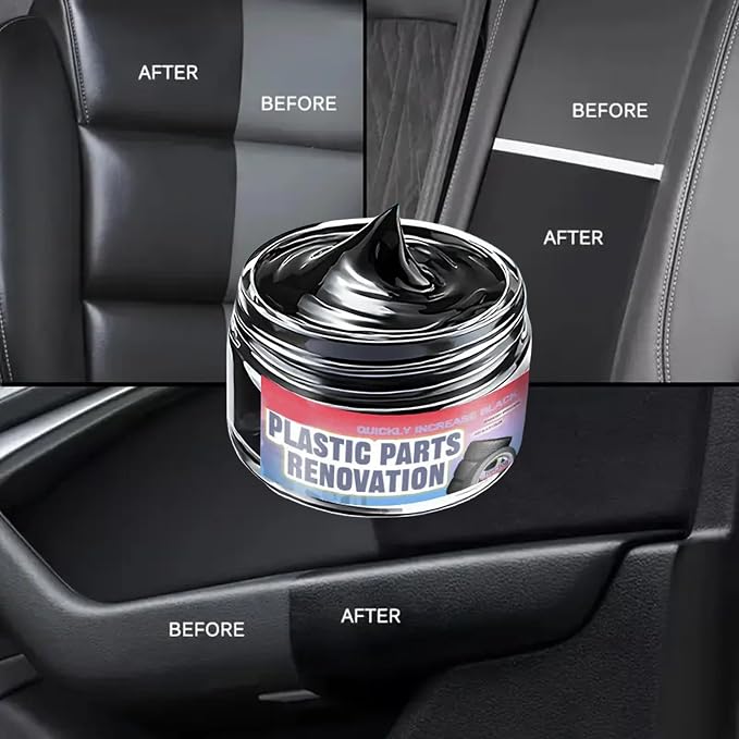 Car Trim Restorer Repair Shine Cleaner | Long Lasting Car Tire Wax for SUV Truck Vehicle Automotive Sedan Scooter RV Seat Console Dashboard Wheel
